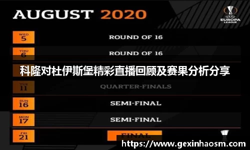 科隆对杜伊斯堡精彩直播回顾及赛果分析分享
